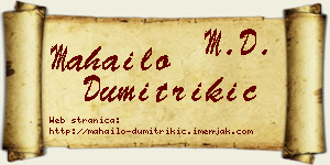 Mahailo Dumitrikić vizit kartica